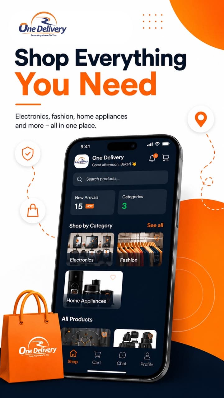 One Delivery mobile app: shop, track, and deliver from your phone